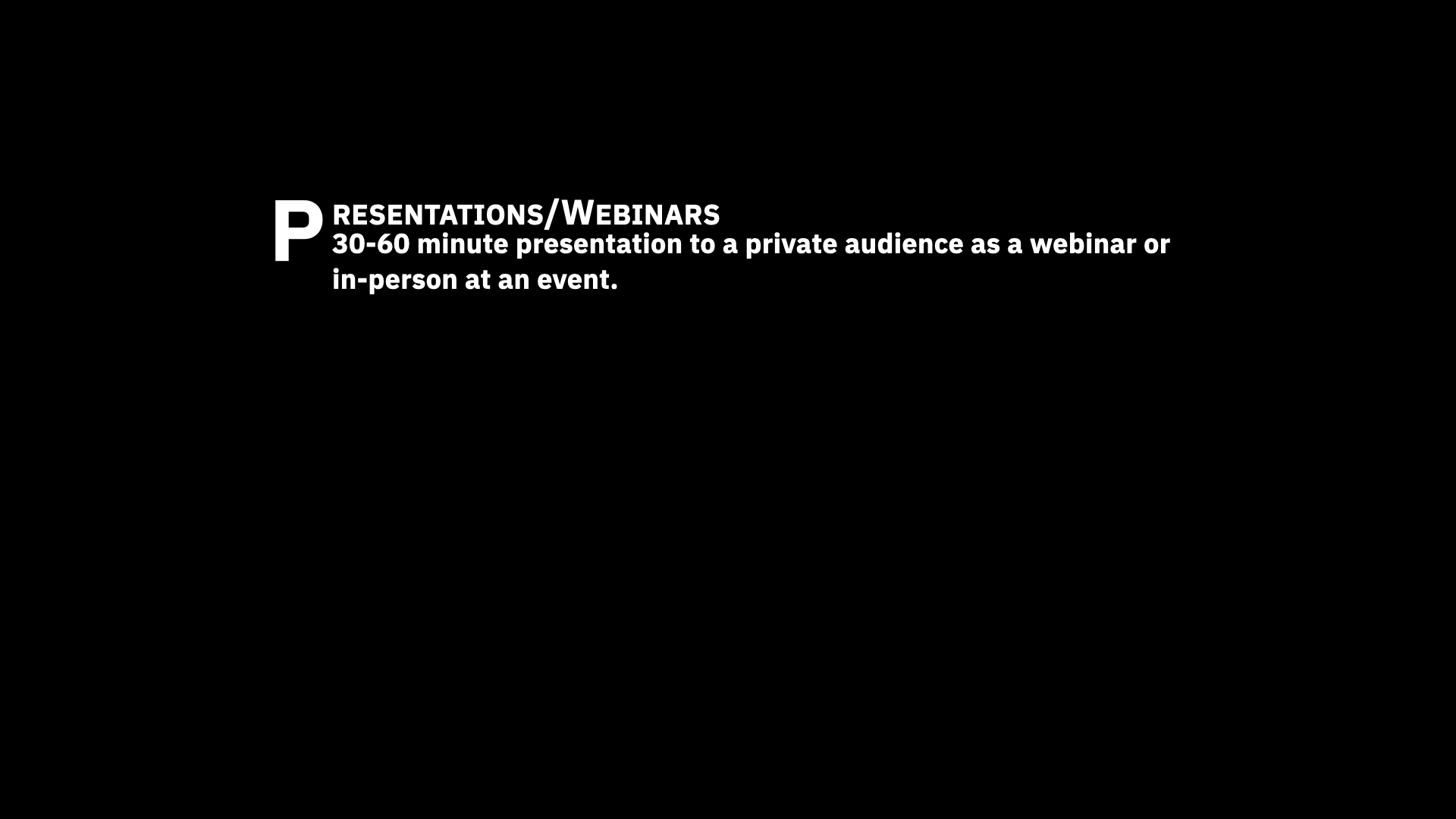 Presentations/Webinars